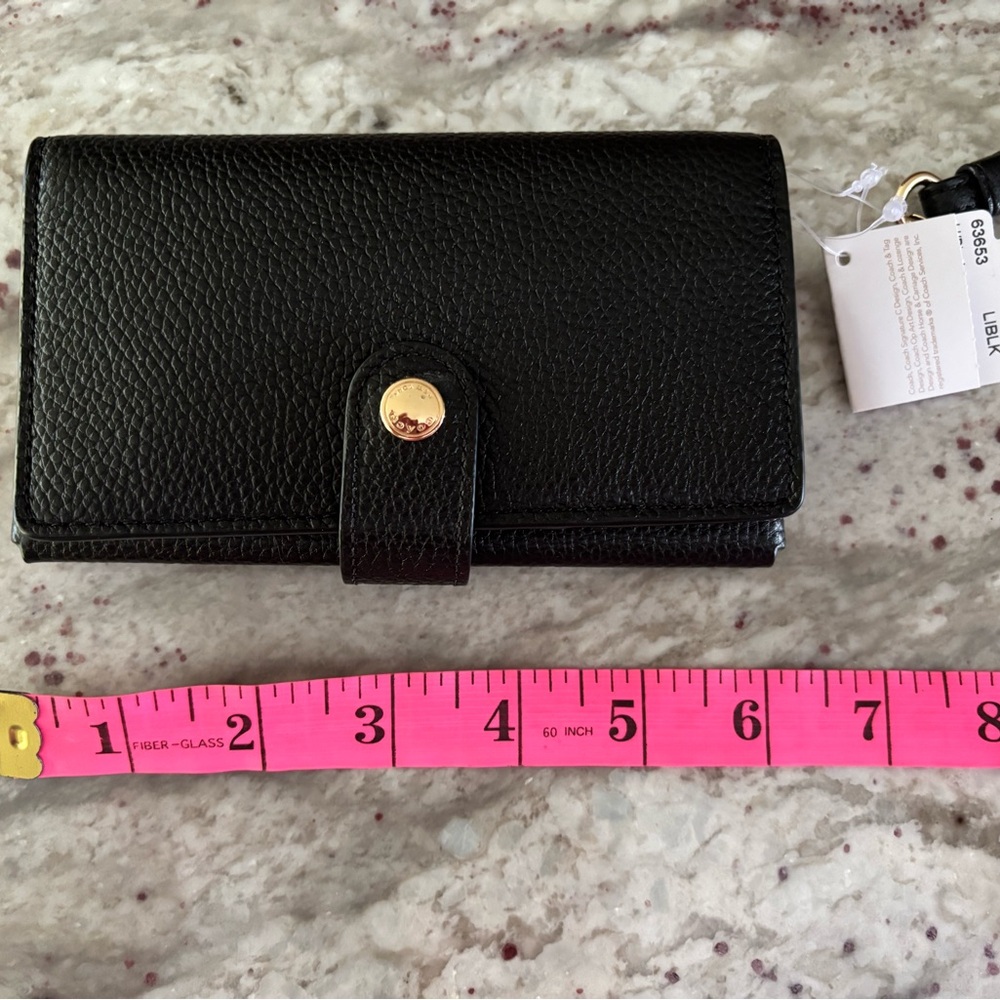 Coach Black Leather Key & Card Holder